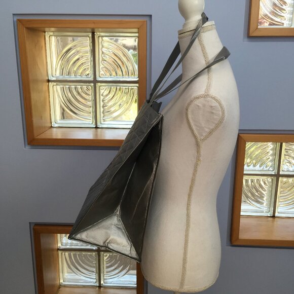 Quilted Silver Tone Neiman Marcus Tote - Picture 3 of 6